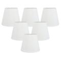 Set Of 6 White Fabric Cloth Clip On Chandelier Lamp Shades