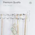 Acrylic Necklace Holder Set Of 4, Hanging with 12 Diamond Shape Hooks