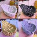 Resin Crystal Ball Base Feather Wing Crafts Ornaments Basket Gold