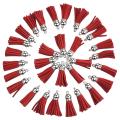 100pcs Keychain Tassels Faux Suede Leather Tassel Pendants (red)