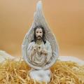 Jesus Statue Virgin Mary and Child Nativity Baptism Resin Ornament A