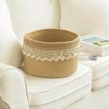 Baskets with Lace Rope Woven Storage Baskets for Baby Toys, B