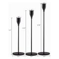 Black Candle Holders Set Of 3 for Taper Candles,for Wedding,party