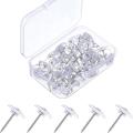 50pcs Steel Point and Clear Plastic Head Pushpins for Cork Board