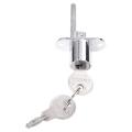19mm Cylinder Head Diameter Silver Tone Metal Drawer Plunger Lock