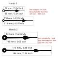 18mm High Torque Quartz Movement Diy 4pairs Hands Wall Clock Repair B