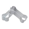 2x Dog Bone Silver Baking Cookie Cutter