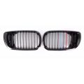 Glossy Black Front Hood Kidney Grill Mesh For-bmw E46 4d 2002-2004