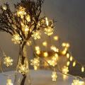 6m 40led Snowflake String Christmas Garland Fairy Led Ball Light