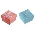 24 Pcs Ring Earring Jewelry Display Gift Box Bowknot Square Sky Blue