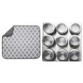 9 Pieces Magnetic Spice Jars Set Stainless Steel Salt Container