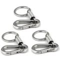 Sturdy Carabiner Key Chain Key Ring Polished Key Chain, Silver