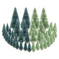 42pcs Artificial Snow Frost Trees Pine Trees for Christmas Decoration