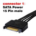 Sata Power Extension Cable,15 Pin Sata Male to Female Power Cable