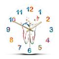 Colorful Tooth Acrylic Wall Clock for Dental Clinic Modern Home Decor