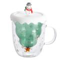 Christmas Glass Double-layer Cup, Star Wish Cup, Christmas Tree Cup