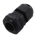 Pg7 Black Plastic Waterproof Cable Glands Joints 10 Pcs