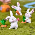 Cartoon Rabbit Bunny Miniature Figurine Mini Landscape Ornaments
