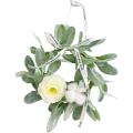10 Inches Greenery Vine Flocked Lambs Ear Garland Faux Vine (small)