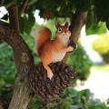 Simulated Squirrel Tree Hanging Creative Mini Landscape Pinecone