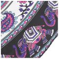 Round Print Bohemian Tapestry Beach Blanket Purple Elephant Mandala