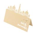100pcs Eid Mubarak Eid Lasers Hollow Seat Card Moon Festival Card A