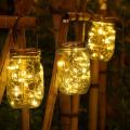 2 Pack Solar Mason Jar Light for Outdoor Garden Decoration (warm)