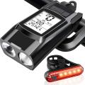 Bike Light Set,usb Rechargeable,4 Mode 2000 Lumens with Speedometer