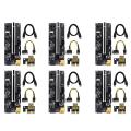 6pcs Pci-e 1x to 16x Adapter Card Adapter Board for Btc Miner Black