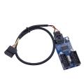 Male 1 to 2 Female 9pin Usb Header Extension Cable Card Hub Adapter