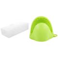 Silicone Heat Insulated Gloves Non-slip Gripper Pot Holder(green)