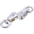 2-piece 12mm Diameter Single Sheave Fixed Eye Rope Pulley - Silver