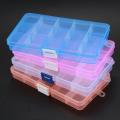 4 Packs (4 Colors) Plastic Storage Box (15 Compartments)