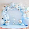 Blue Balloon Garland Arch Kit 141pcs Baby Blue and White Latex