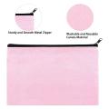 12 Pack Pink Canvas Makeup Bag,bulk Cosmetic Bags with Multi-color