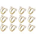 12 Pcs Double-pearl Napkin Rings, for Wedding, Festivals, Banquet