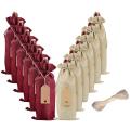 12 Pcs Burlap Wine Bags Wine Gift Bags,with Drawstrings,tags & Ropes