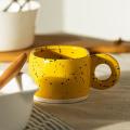 Creative Ring Handle Ceramic Mug Candy Color Milk Coffee Cup A