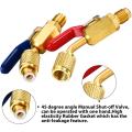 Air Conditioning Refrigerant Angled Compact Ball Valve 1/4 Inch