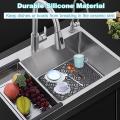 Sink Mat Kitchen Sink Protector for Bottom,silicone Grey Non-slip