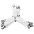 4x 3-way Adjustable Bed Sheet Holders Metal Clips (white)