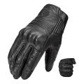 Goatskin Motorcycle Gloves for Men Women, (m, Black Unperforated)