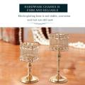 Wedding Party Crystal Gold Square Candle Holders for Home Decor -m