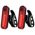 2 Pack Bicycle Rear Light Led Waterproof Bicycle Light Rear Usb