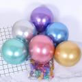 50pcs 10 Inch Latex Balloons Chrome Glossy for Party Decor- Red