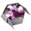 Artificial Flowers Flower Paper Box Soap Flower Packing Set Purple