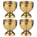 Egg Cups Set Stainless Steel Soft Tray Tool Holders Kitchen, Gold