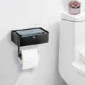 Toilet Paper Holder with Flushable Wipes Dispenser Black