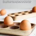 12 Holes Japanese Style Wooden Double Row Egg Storage Box Accessories