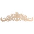 40x12cm Rubber Wood Carved Applique Furniture Decal Wood Color